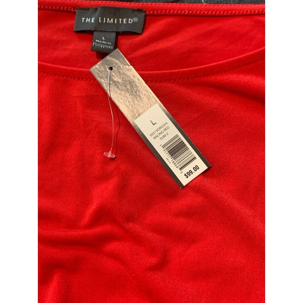 The Limited Red Sleeveless Knee Length Wrap Tie Dress  Women’s Size Large NWT - Picture 3 of 6
